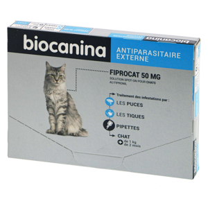 fiprocat 50 mg chat 1 kg 3 pipettes biocanina 1