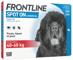 frontline spot on antiparasitaire chiens de 40 60kg 4 ou 6 pipettes merial