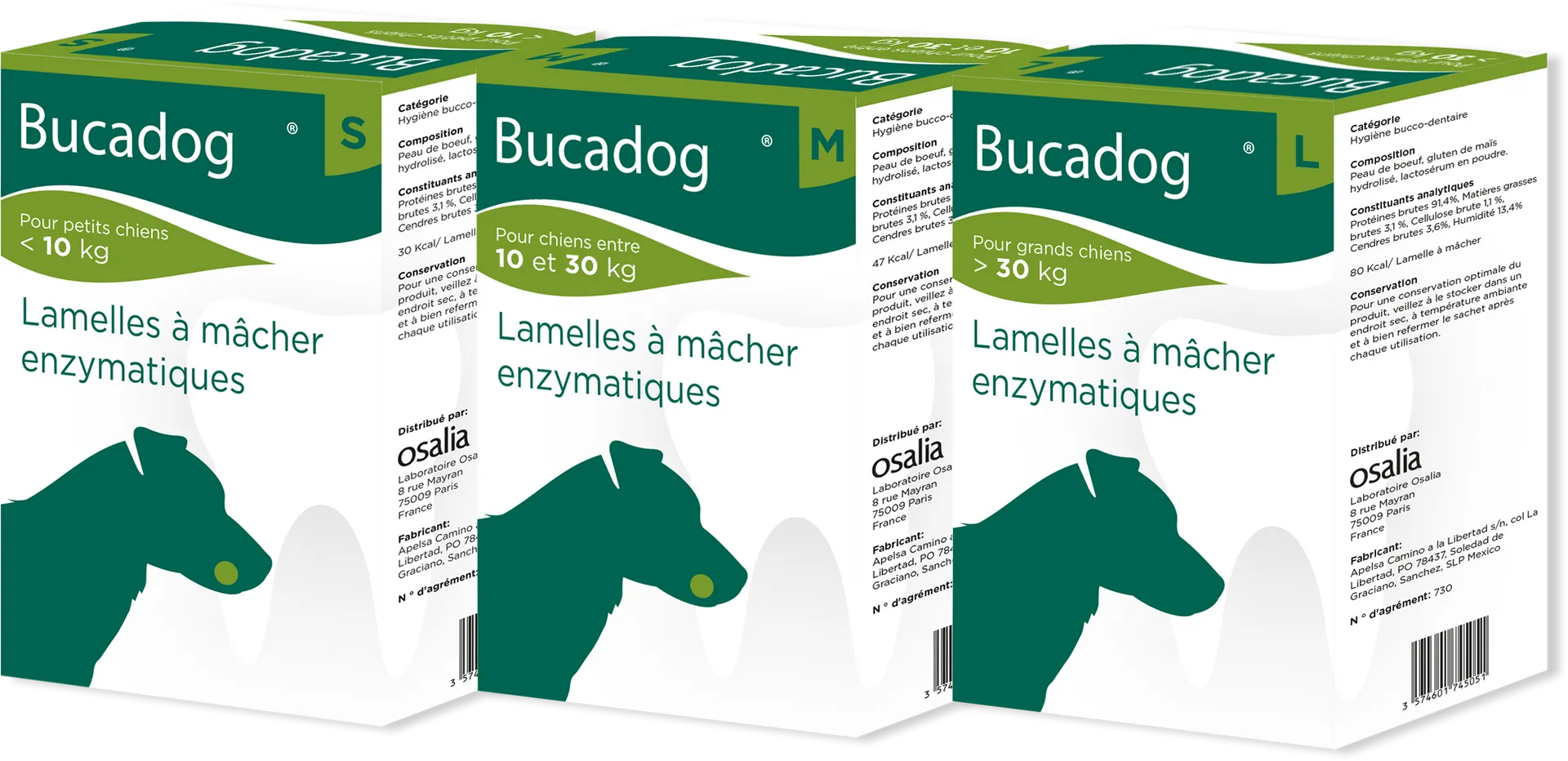 Bucadog- Lamelles à mâcher chien - OSALIA 1 2023 BUCADOG S M L ombre 1920w