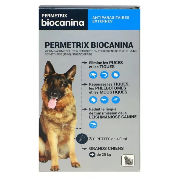 Permetrix -Spot on Grands Chiens +25 kg,3 Pipettes de 4 ml - BIOCANINA 1 3838989741075 permetrix grd chien pipette 3