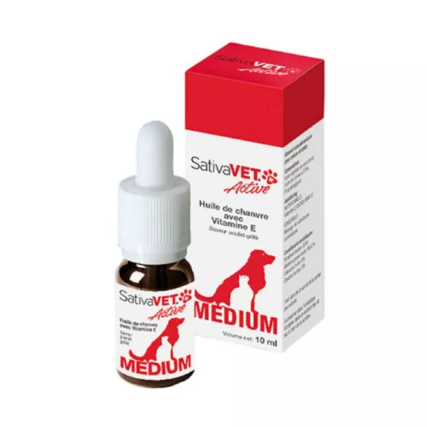 SATIVAVET ACTIVE - Confort, Bien-être, Chat, Chien 10ml - TVM 2 7640135420217 sativavet active medium 10ml confort bien etre chat chien