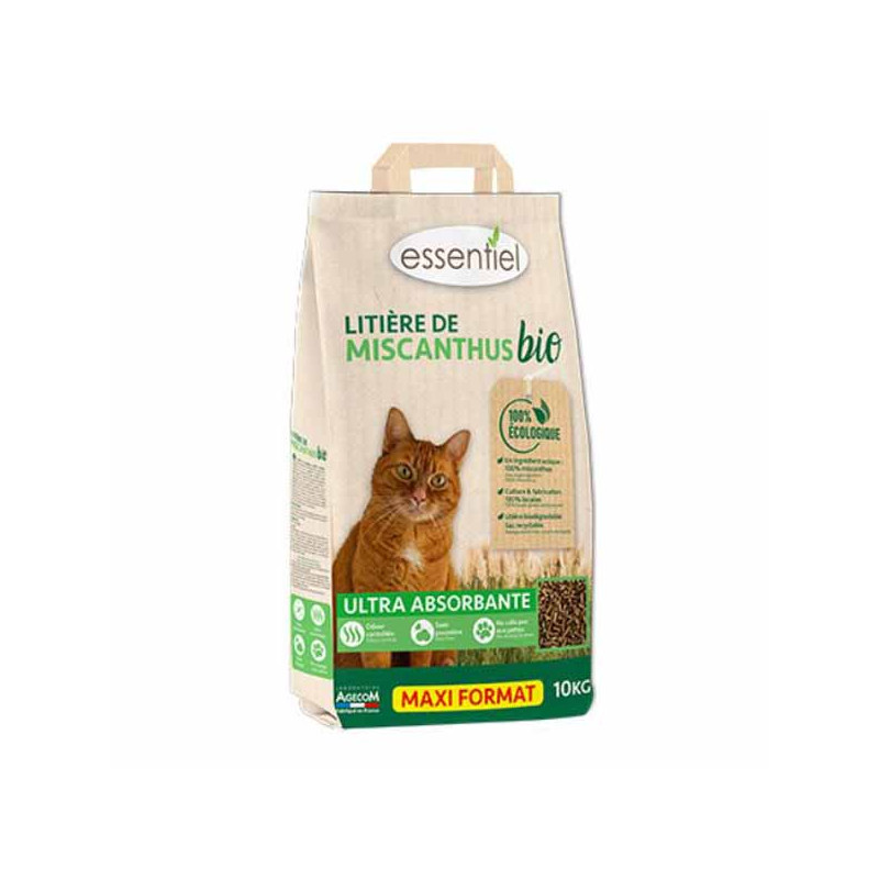 ESSENTIEL LITIERE MISCANTHUS BIO- sac de 10 kg- AGECOM 1 agecom essentiel litiere de miscanthus bio 10kg