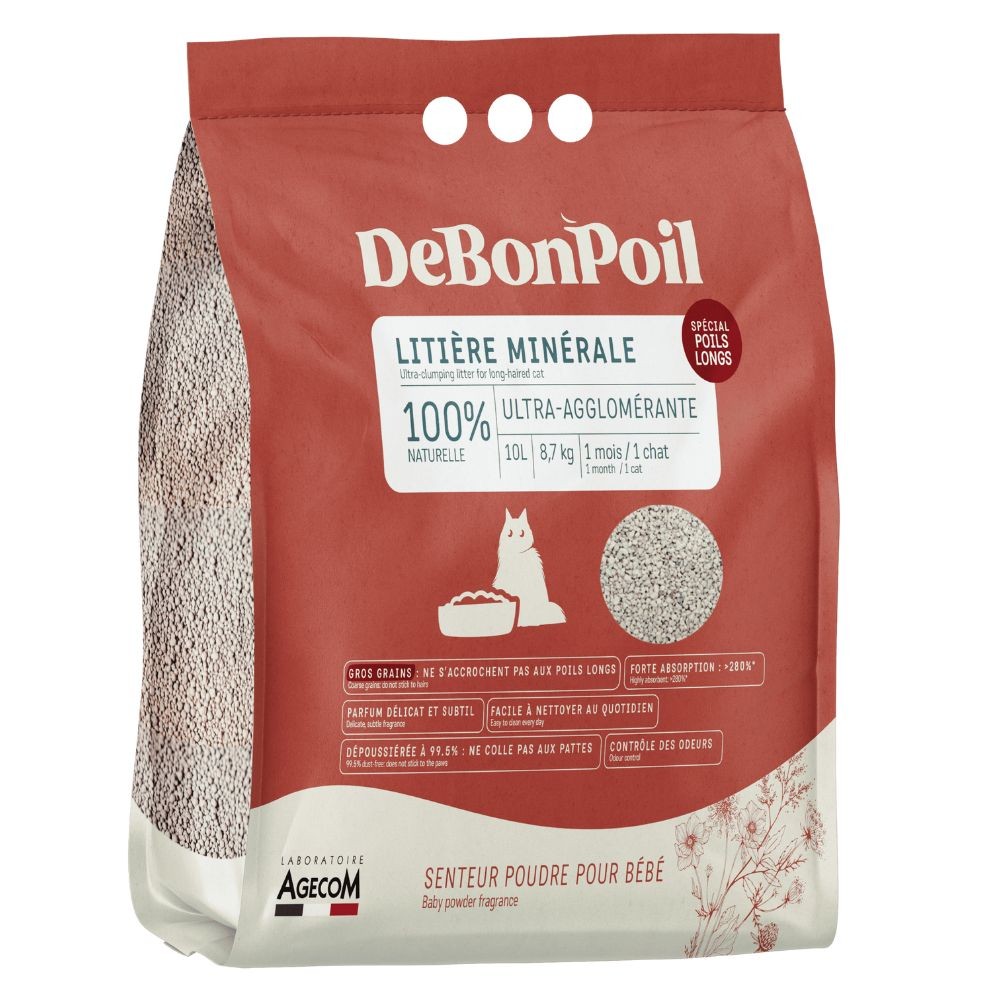 DE BON POIL - litière poils longs, 10L - AGECOM 1 de bon poil litiere poils longs 10l