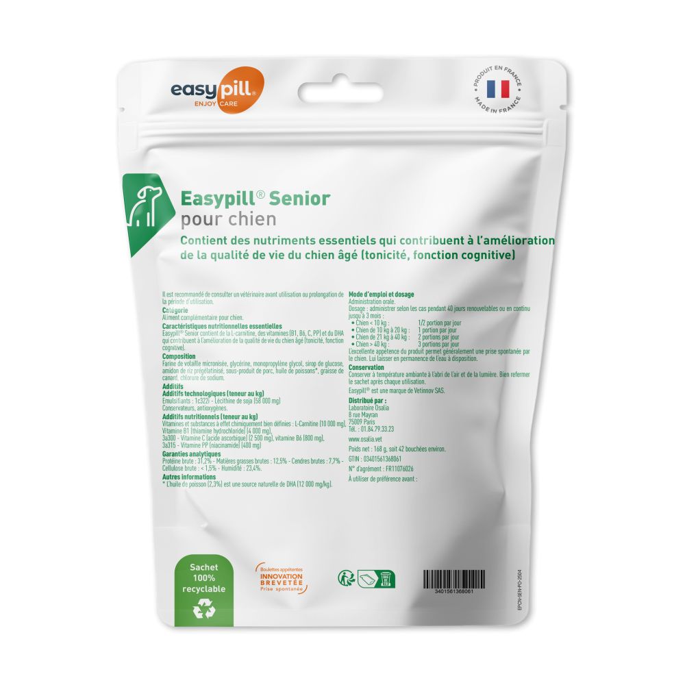 Easypill Senior – Bien être et vitalité du chien - OSALIA 2 easypill chien senior osalia (1)
