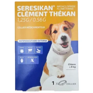 3595895359427 clement thekan seresikan collier medicamenteux chiens 8 kg traitement et prevention des infestations par les puces et les tiques